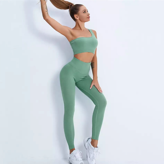 Fitness Yoga - Conjunto Top one shoulder and Leggings várias cores